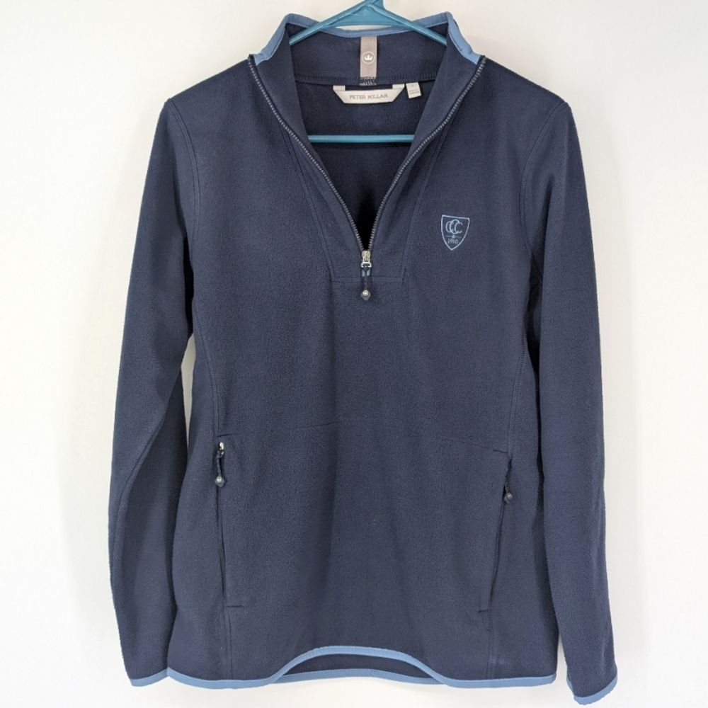 Peter Millar Carolina Country Club Navy Blue Performance Fleece Jacket Small